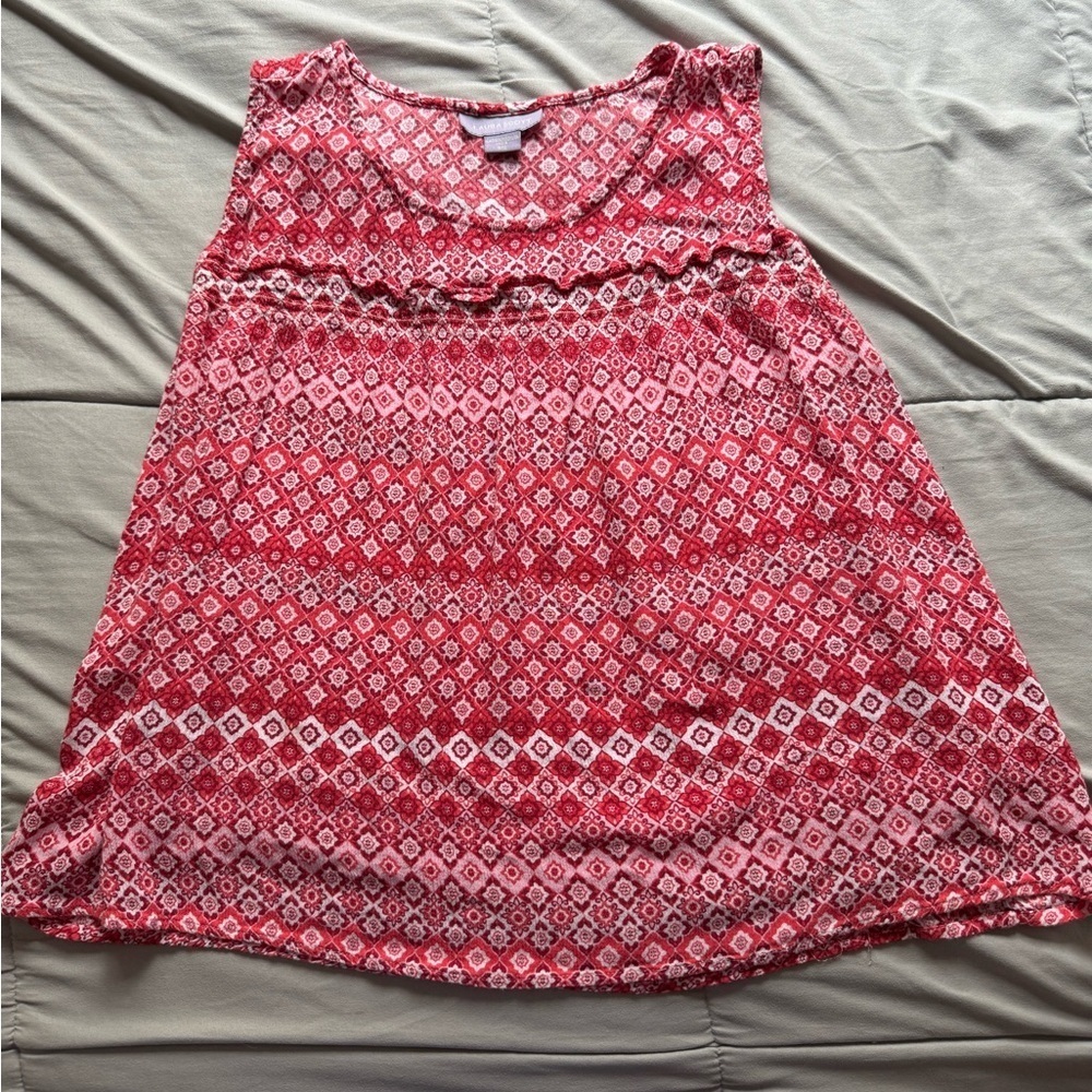 Red Boho Sleeveless Blouse - Lightweight & Comfy